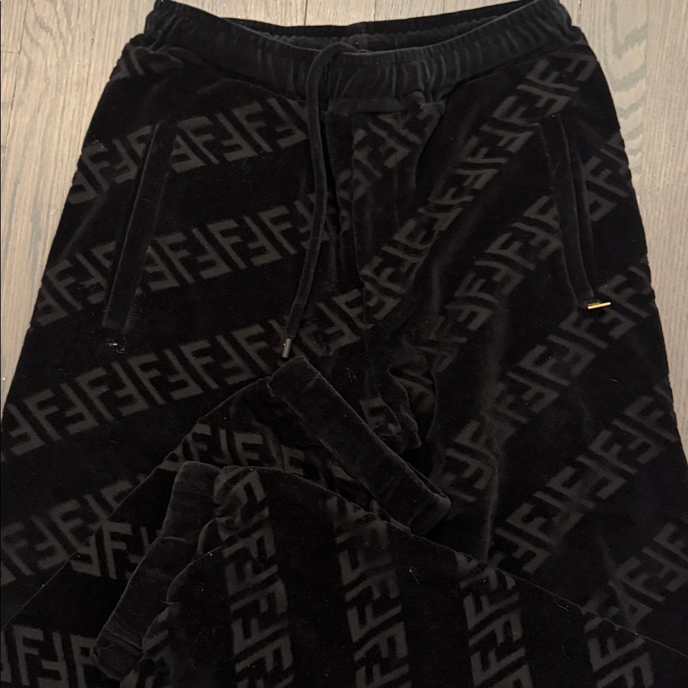 Fendi Dark Monogram Corduroy Pants